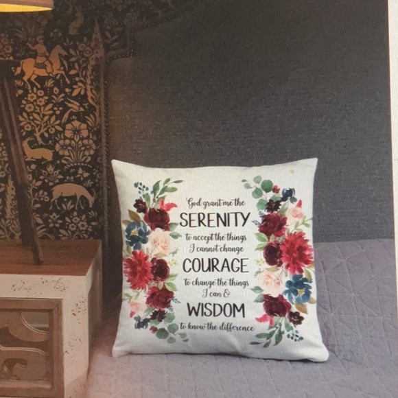 🙌SOLD🙌Ultimate Serenity Prayer Pillow& Pillow Case ThrowPillow 100% PolyesterNWT - Picture 6 of 10